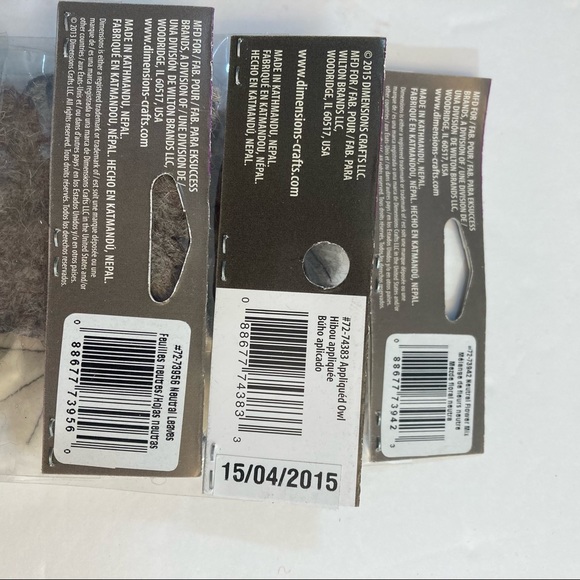 Owl Flowers Leaves Felt Embellishments 100% Wool Coordinated Black Grey - Picture 12 of 13